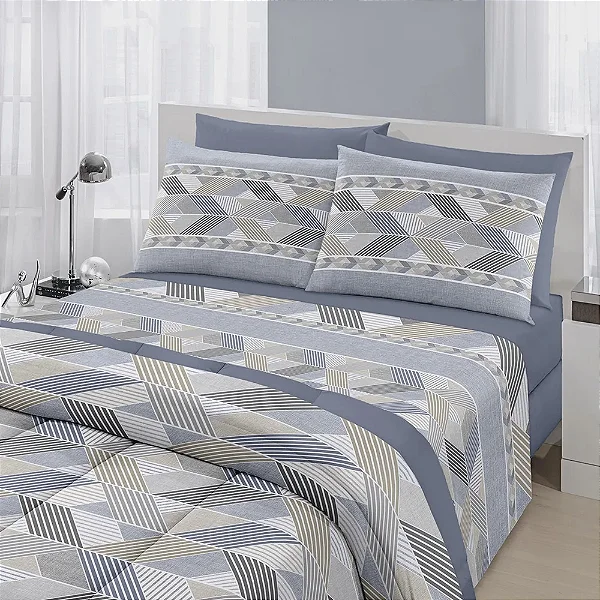 EDREDOM COT ROYAL PLUS SOLTEIRO AZUL NITEROI